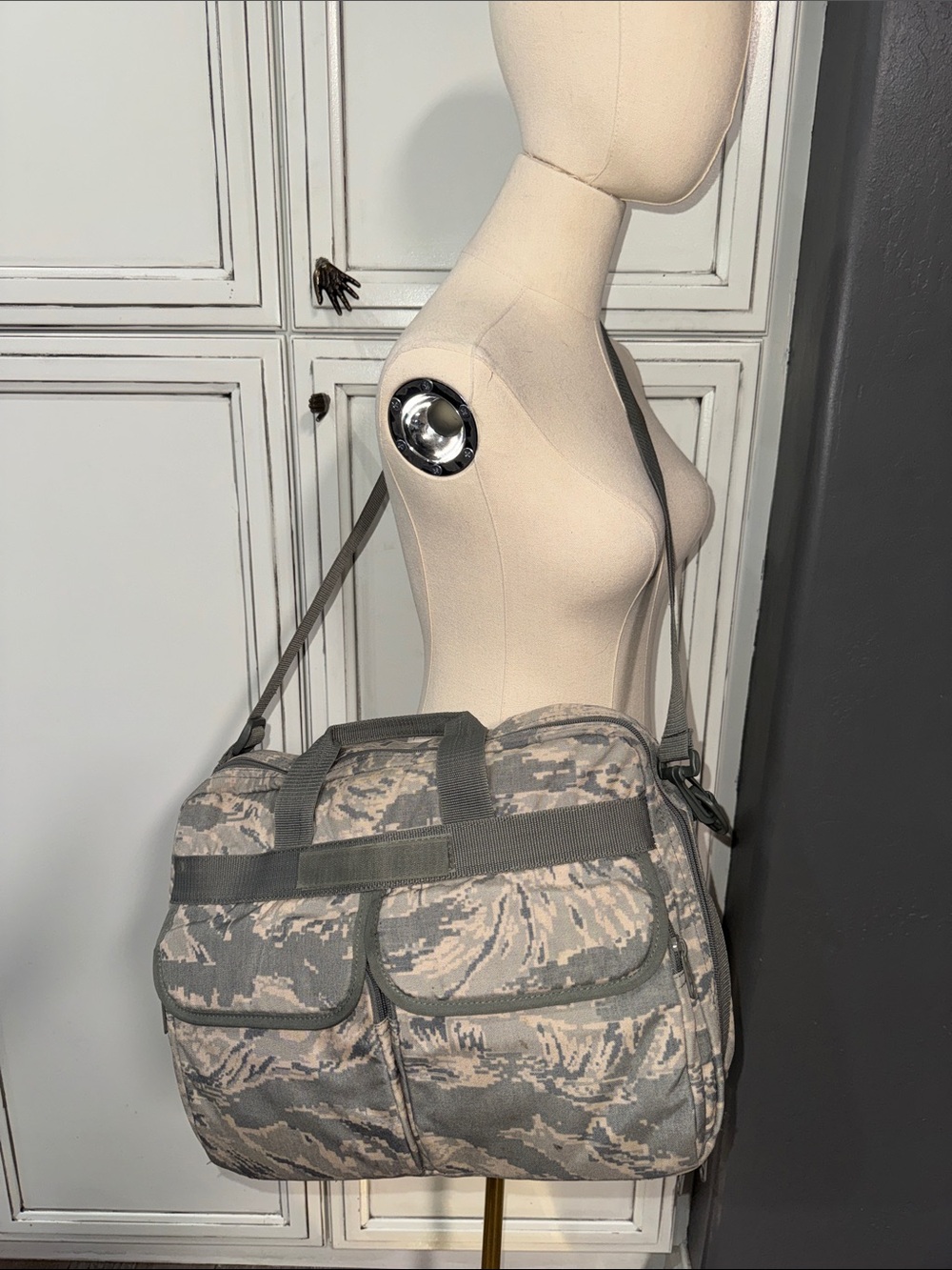 Vintage Flying Circle Bags AMU camo tactical bag briefcase military luggage